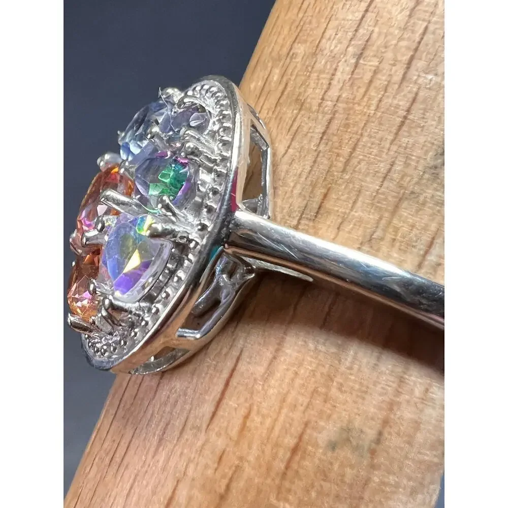 NEW cosmic mystic topaz ring in sterling silver size 8